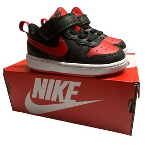 Nike Black and Red High-Top Sneakers
